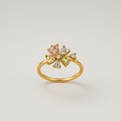 Tachyon Rainbow Wing Gem Ring Alloy Cubic Zirconia Ring