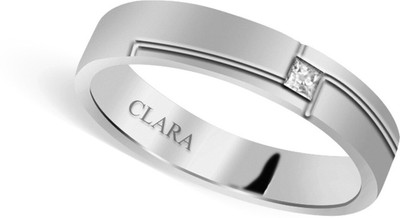 CLARA Sterling Silver Cubic Zirconia Rhodium Plated Ring