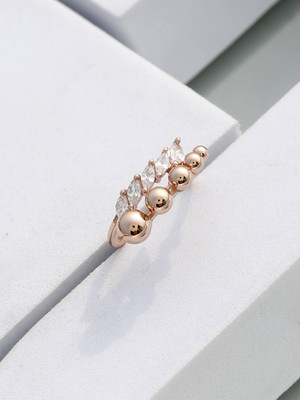 DIAVO The Kiara Cascade Silver Ring Sterling Silver Cubic Zirconia Sterling Silver Plated Ring