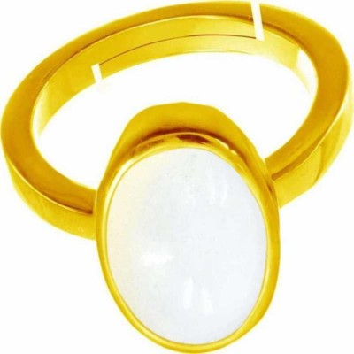 Gemzonite A+ Quality Opal Gemstone Ring For Men and Women's Brass Opal Gold Plated Ring