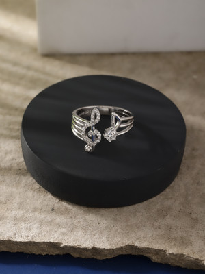 DIAVO Musical Muse Silver Ring Sterling Silver Cubic Zirconia Sterling Silver Plated Ring