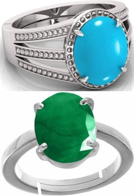 BHAIRAW GEMS Moonstone Stone Silver Adjustable Ring Stainless Steel Ring