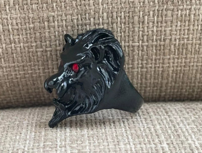 house of common Stylish Silver,Gold&Titanium Plated Black Onyx Rings Stainless Steel Titanium Plated Ring