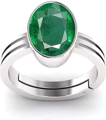Ringry Metal Emerald Silver Plated Ring