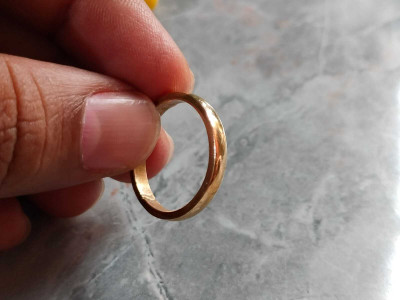 RJ BHASKAR New Look Pure Brass/copper Gold Plated Round Shape Ring For Men & Women Brass Ring