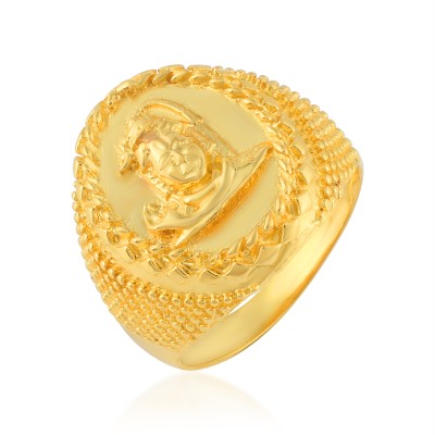 MissMister Brass Goldplated Shiv Mahadev Fingerring Men Hindu Spiritual Brass Gold Plated Ring