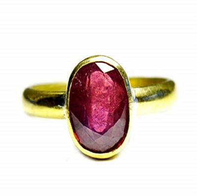 Gemzonite Stone Ruby Gold Plated Ring