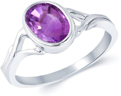Jewelswonder Amethyst Ring with Natural Amethyst stone Stone Amethyst Silver Plated Ring