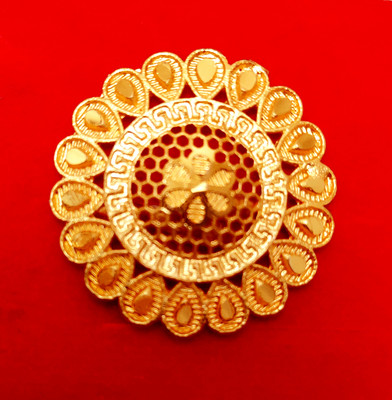 manohar Gold Plated Adjustable Free size Golden Finger Ring (MG689 R1) Brass Gold Plated Ring