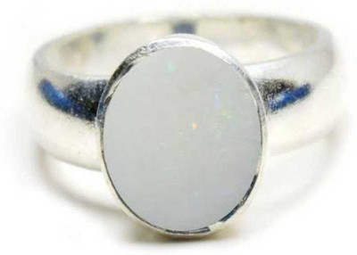Gemzonite Effective & Natural 6.25 ratti Opal Stone Ring for Astro Purposes... Alloy Opal Silver Plated Ring