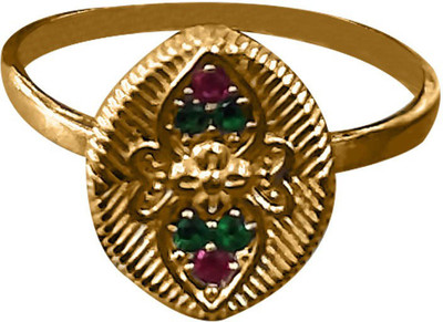 jr fashion Panchaloha (Impon) Ruby Stone Fancy Design Alloy Ruby Ring