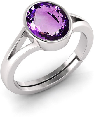 TODANI JEMS Natural 15.25 Ratti Amethyst Ring With Lab Certificate Silver Amethyst Sterling Silver Plated Ring
