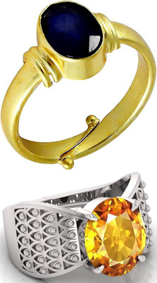 BHAIRAW GEMS Moonstone Stone Silver Adjustable Ring Stainless Steel Ring