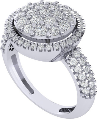 Diamtrendz Jewels Sterling Silver Zircon Ring For Women & Girls Sterling Silver Cubic Zirconia Rhodium Plated Ring