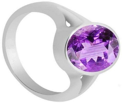 Jewelswonder Amthyst Ring with Natural Amethyst stone Stone Amethyst Silver Plated Ring