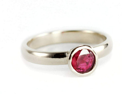 Gemzonite ruby Brass Ruby Silver Plated Ring