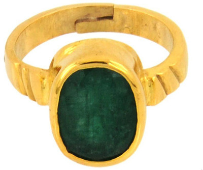 RashiRing 6.25 Ratti Natural Certified Emerald Gemstone Stone Emerald Gold Plated Ring