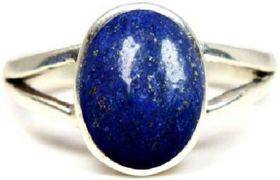 Gemzonite Lapis/Lazuli/Blue Lapis/Lapiz Ring Lab Certified Precious Stone For Men & Women Stone Lapis Lazuli Silver Plated Ring
