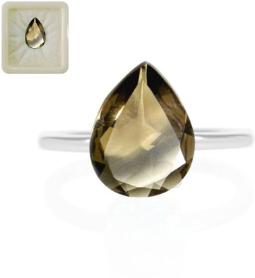 CaratYogi Real Natural Smoky Quartz Loose Gemstone 8.41 Carat 9.25 Ratti Pear Shape for Stone Quartz Ring