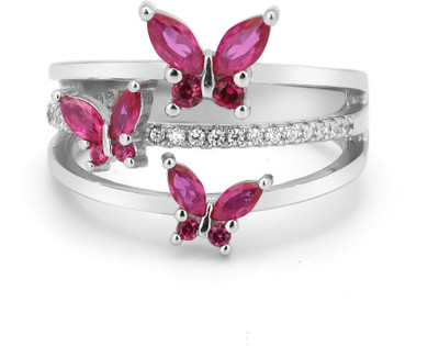 ZISTHI 925 Sterling Silver Charming Butterfly Ring for Women & Girls | Sterling Silver Cubic Zirconia Sterling Silver Plated Ring