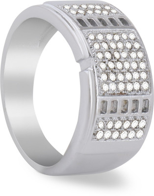 Mahi creations Silver Diamond Silver Plated Ring