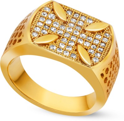 tirgiza Shsy-SP-17_22 Brass Cubic Zirconia Gold Plated Ring