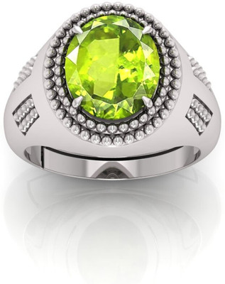 Pranjal Gems 12.25 Ratti Peridot Gemstone Adjustable Ring With Lab CertificateHC Stone Peridot Gold Plated Ring