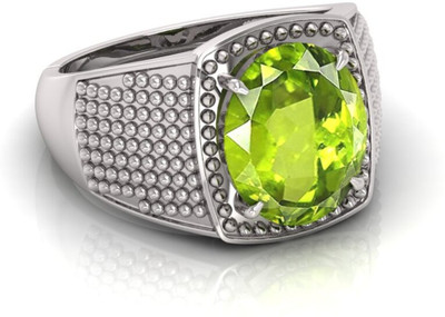 Pranjal Gems Crystal Peridot Gold Plated Ring