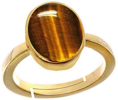 PTM Tiger Eye 3.25 Ratti or 3 Ct Panchdhatu (5 Metal) Women Adjustable Natural Stone Ring