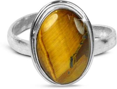 REIKI CRYSTAL PRODUCTS Certified Natural Tiger Eye German Silver Adjustable Ring for Unisex Crystal, Stone, Silver Crystal Ring