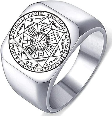 THE MEN THING Luxury Ring, Seals of The Seven Archangels Protection Stainless Steel Ring