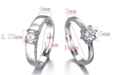 Deevora Special Couple Ring Set for Special day Copper Cubic Zirconia Silver Plated Ring Set
