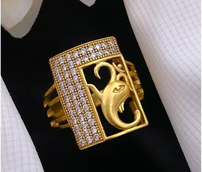 GORASH CREATION Alloy Cubic Zirconia Gold Plated Ring