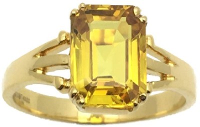 Ceylonmine01 Pukhraj Stone Ring Golden Plated Ring For Men & Women Copper Sapphire Gold Plated Ring