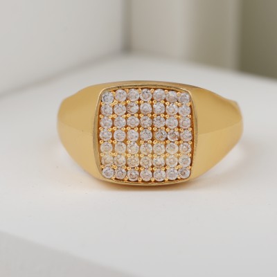 mahi creation Alloy Cubic Zirconia Gold Plated Ring