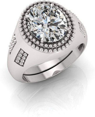 TODANI JEMS 14.25 Ratti Zircon Gemstone Adjustable Ring With Lab CertificateFD Stone Zircon Silver Plated Ring