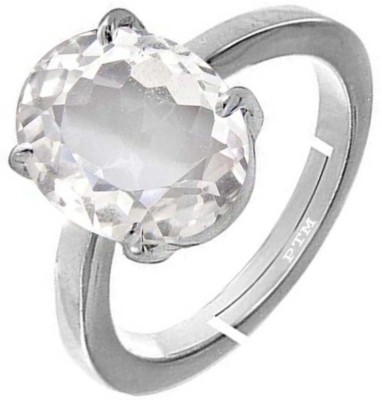 PTM Natural White Topaz 5.25 Ratti or 5 Ct Gemstone for Women bis Hallmark 925 Sterling Silver Ring