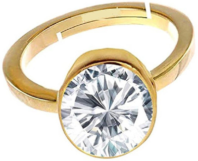 EVERYTHING GEMS 7.25 Ratti 6.55 Carat Unheated&Untreated Natural Zircon Stone Certified By WTGTL Brass Zircon Gold Plated Ring