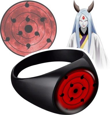 Classic Quirk Anime Naruto Madara's The Infinite Tsukuyomi Eye Black Metal Ring Casual Metal Ring