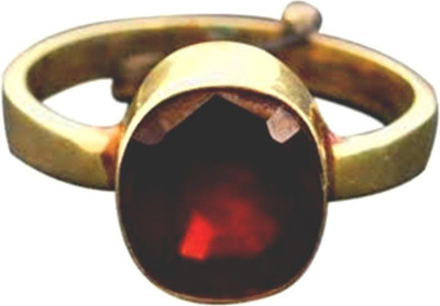 Gemzonite Panchdhatu Ruby Manik Stone Ring Ring For Men's / Women's Brass Ruby Gold Plated Ring