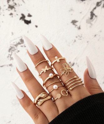 Designs By Jewels Galaxy Contemporary Stackable Rings Brass Gold Plated Stack Ring