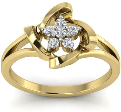 Radha Rani Beera Sterling Silver Zircon Rhodium Plated Ring