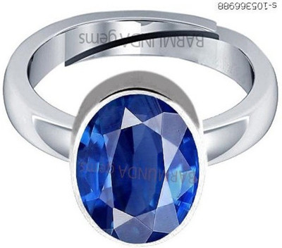VishvMa 11.25 Ratti Neelam Gemstone Ring With Lab Certified Brass Brass Plated Ring
