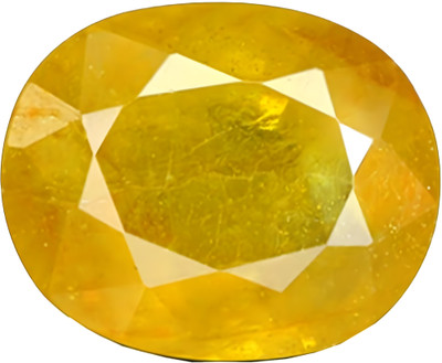 MAHADEVDEPSTORE 5 Ratti Pukhraj Stone Original Yellow Sapphire Ring With Lab Certificate Stone Sapphire Ring