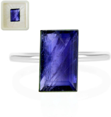 CaratYogi Certified Natural Iolite Gemstone 8.41 Carat 9.25 Ratti Rectanlge Shape for Stone Neeli Lolite Ring