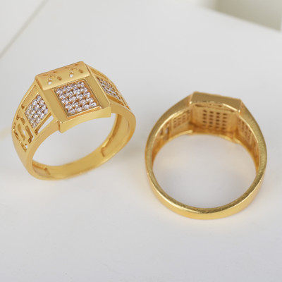 GORASH CREATION Alloy Cubic Zirconia Gold Plated Ring