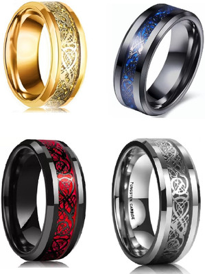 IGA COLLECTION Valentine Special Dragon Colour Base Stainless Steel Finger Thump Ring Stainless Steel Titanium Plated Ring