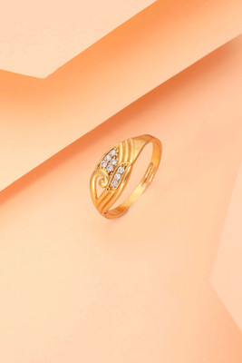 Dressberry Ad (American diamond) Adjustable Rings For Women and Girls Brass Diamond Gold Plated Ring