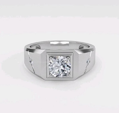 Shree Shyam Jewells Silver Cubic Zirconia Sterling Silver Plated Ring