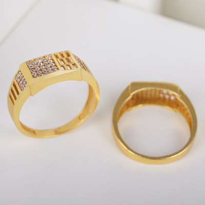 mahi creation Alloy Cubic Zirconia Gold Plated Ring